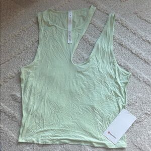 lululemon athletica Green Asymmetrical Sleeveless Tank Top